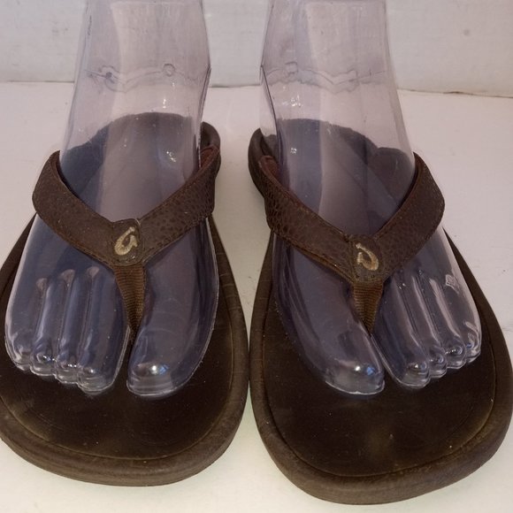 OluKai Ho‘ōpio Beach Sandals Women's Sz 7US/37EU Brown - Picture 7 of 8